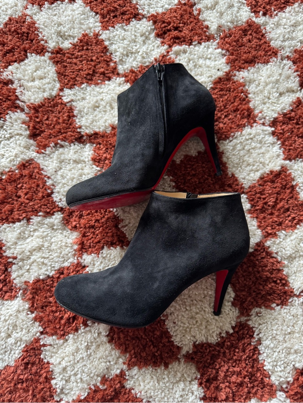 Louboutin Black Belle Suede Ankle Boots 39.5